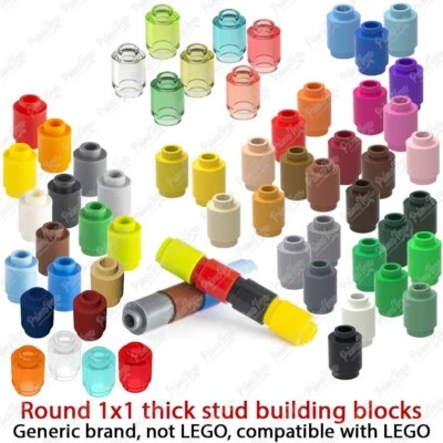 Thick Round 1x1 Classic Open Stud Building Blocks DIY Particles Bricks for Lego