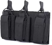 Outdoor Sports Airsoft Gear Molle Assault Combat Hiking Bag Vest Accessory Camouflage Pack FAST Cartridges Clip Ammunition Carrier Ammo Holder Tactical Mag Triple Magazine Pouch