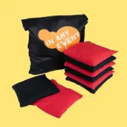 BEAN BAG SET - 8 Pack | Black And Red | Cornhole Toss Board | Party Yard Games