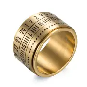 Unisex Time Loop Titanium Steel 316L Stainless Steel Simple Numeral Finger Ring Jewelry