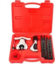 Flaring Tool Kit,5 in 1 Eccentric Cone Flaring Kit 1/4”-3/4”Pipe Flare Repair Kit for Copper Aluminum Pipes
