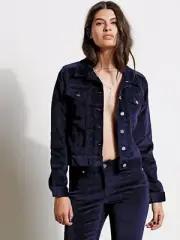 NWT WOMENS VOLCOM GMJ VELVET JACKET $158 S indigo georgia may jagger