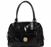 DKNY Logo Polish Calf Turnlock Satchel Bag Handag