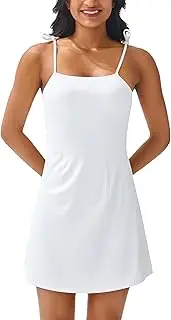 [JOYSPELS] Women Athletic Tennis Dress 2025 Summer Spring Adjustable Workout Casual Golf Dress with Shorts Built in Bra