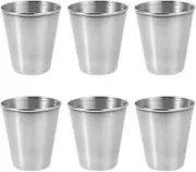 Zerodeko Set of 6 Thickened Stainless Steel Shot Glasses 70ml Wine Drinking Cups Smooth Easy to Clean Stackable Barware Home Camping