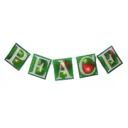 PEACE 7 ft. Christmas Lighted Garland 10 Clear Lights & White Lead Electric Cord