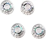 LRXIYODE 4PCS Transparent Round Guitar Control Knobs Volume Tone Durable Rotary Knobs Compatible with Electric Guitars
