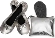[Nexoria] Women's Foldable Ballet Flats, Portable Roll Up Shoes with Zipper Pouch, Comfortable & Non-Slip, Perfect for Weddings, Office