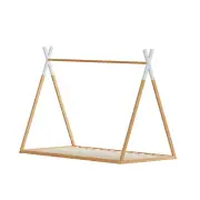 Bed Frame Wooden Kids House Single Frame Oak ENID
