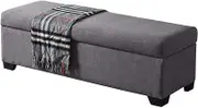 Safety Folding Storage Modern Simplicity Removable Fabric Change Shoe Bench Large Capacity Storage Bed end Stool Bearing Weight 150kg 120x40x40cm Ottomans (Color : Beige) (Gray)