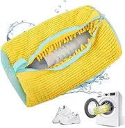 [Aileway] Shoe Washing Machine Bag, Shoe Laundry Bag for Washer and Dryer, 1 Pcs Reusable Shoes Cleaning Bags for Home Sneaker Tennis Soccer Shoes Unstain Cleaner Kit (Yellow)