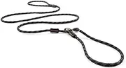 EzyDog Luca LITE Rope Dog Leash - Slip Collar and Lead for Small Dogs - Best Slip Leads for Training - Durable 6cm Wide Climbing Rope with Reflective (170cm, Black)