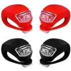 4 LED SILICONE MOUNTAIN BIKE BICYCLE FRONT REAR LIGHTS SET PUSH CYCLE LIGHT CLIP