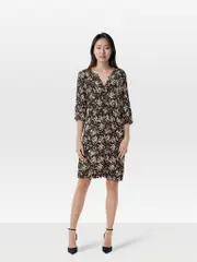 Floral Pattern Mid Sleeve Dress
