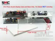 Premium Acrylic Display Cover Show Case w White Eco-leather Base for 1:18 Model