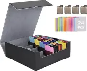Versatile Card Storage Box with 4 Card Supporters and 24 Dividers - Magic & More