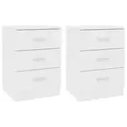 Bedside Cabinets 2 pcs White -Chipboard