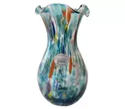 Murano Small Glass Vase Blue/Multicoloured Dotted