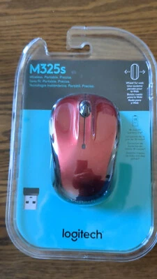 Logitech M325S Wireless Mouse with Receiver, RED, 910-006830