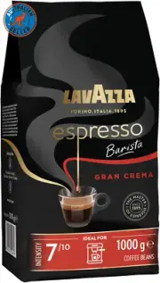 Espresso Barista Gran Crema, 1 Kg, Drum Roasted Coffee Beans, Ideal for Espresso