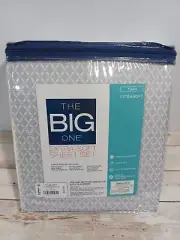 The Big One TWIN Sz 3 Pc Sheet Set Extra Soft Gray Wrinkle Free Deep Fit NEW