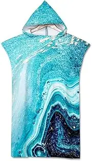 Surwin Hooded Changing Robe Adult Surf Poncho Towel, Beach Towel Surfing Swimming Robe Light Weight Compact Microfibre Changing Wetsuit for Women and Men (70 * 110cm,Galaxy shine)
