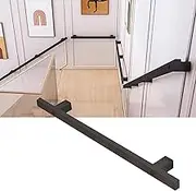 Black Hand Rails for Indoor Stairs Industrial Staircase Handrail Banister - 1m 1.5m 2m 3.6m 5m 6m, Outdoor Staircase Railing Wall Mounted Decking Grab Rail(16.4ft/500cm)