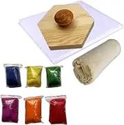 WEICIM Wet Felting Tool/Wooden Wet Felting Tool/Fulling Block, Contains 60 g Needle Felting Wool Roving Bag,Great for Working on Seams, Flat Felt, Shaping Your Felt Hats/Felted Slippers