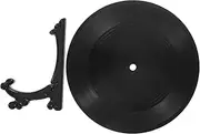 1Set Vintage Record Ornament Decorative Vinyl Record with Rack for Music Material for Home Restaurant Bar and Living
