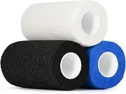 4 Rolls Cohesive Bandages Pet Vet Wrap for Dogs Cats Horse Elastic Self Adherent Bandage 5cm x 4.5m Self Adhesive Bandage Tapes for Sports Finger Wrist Assorted Color
