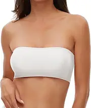 [Annbon] Women Bandeau Swimsuit Top Tube Top Bikini Strapless Bikini Top for Women