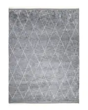 Solo Rugs Shaggy Moroccan Bohemian Hand-Knotted Wool-Blend Area Rug
