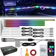 Neoflow Dynamic RGB Interior Light Kit, 6 Light Strips Kit, Acrylic Led Lights for Car with Dynamic, Adjustable Brightness, for Lnterior Into A Dynamic and Colorful Space (110cm)