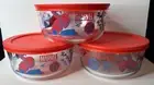 Marvel Comics Spider Man Pyrex Glass Bowl w/ Lid 6 PC Set Brand NEW Lot of 3