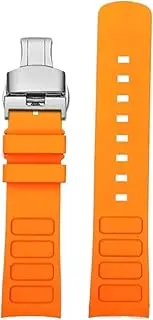 [KBCTFWP] Curved Men Rubber Watch Strap Fit For Mido Multifort TV M049.526 Sport WatchBand Quick release Green blue Silicone band