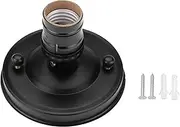 4Color E26/E27 Industrial Table Lamp Base, Vintage Lamps Base Without Shade, Light Bulb Socket for Room Decoration(Black)