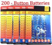 200 Assorted Alkaline set Button Batteries Coin Cell Watch Calculator Electronic