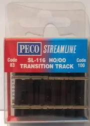 Peco HO #SL-116 Transition Track pkg(4)on Track -- Code 83 to Code 100