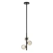 Morgan 3 Light Black Smoke Vertical Pendant Light