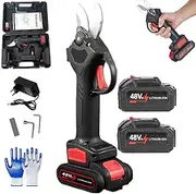 Tacsaw Power Shears,2025 Upgraded 48V Electric Pruning Shears,1.2" Cutting Diameter Cordless Pruner for Gardening Tree Branch Cutter,Power Through Every Cut with Ease (2+Battery)