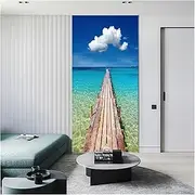 Door Stickers Bridge with Sea View DIY Door Stickers Home Decoration Wall Stickers Bedroom Kitchen Art Mural PVC Wallpaper (Size : 95x215cm)