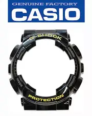 Casio G-Shock Protection GA-110GB Watch Band Bezel Black Shiny Shell Gold Letter