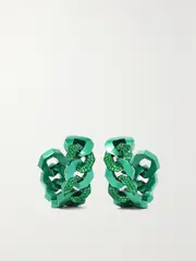 [Sabbadini] Sabbadini - Soho Titanium And Tsavorite Hoop Earrings - Green - One size One size Green