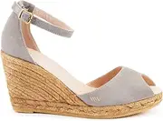 VISCATA Caprubi 3" Wedge, Soft Suede, Ankle-Strap, Peep Toe, Espadrilles Heel Made in Spain