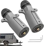 7way Trailer Plug | 7 Point Trailer Wiring Adapter Plug | Heavy Duty Round Wiring Adapter Detachable Harness Accessories for RV, Tail & Brake Light