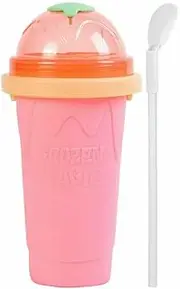 Slushie Maker Cup Quick Freeze Magic Squeeze Cup Milkshake Cup Ice Cream Maker (1, Pink)