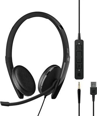 EPOS Adapt 165T USB II Wired, Double-Sided Headset - 3.5mm Jack/USB Connectivity