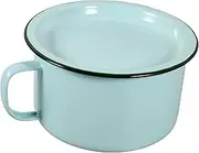 Happyyami Vintage Enameled Instant Ramen Bowl with Lid Retro Japanese Soup Bowl for Noodles Rice and Fruits for Home Restaurants and Dining Unique Cartoon Design