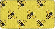 Honey Bee Happy Good Luck Pattern Toddler Travel Bed Sheet Washable Cot Sheet for Kids Folding Bed for Toddlers Daycare Cot 50'' x 25'' (Sheet,Bed Not Included)