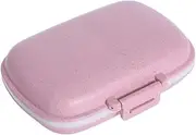 NUZAMAS 8 Compartments Pill Case Organizer Travel Pill Box Moisture Proof Small Daily Pill Box Pink Waterproof Pocket Container Case for Capsules Tablets Vitamin